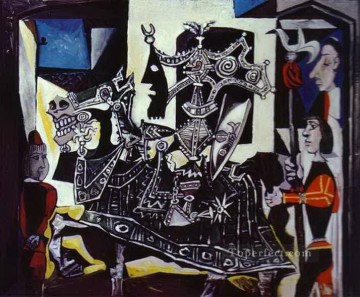 抽象的かつ装飾的 Painting - ナイト・ペイジとモンク 1951 年キュビスト